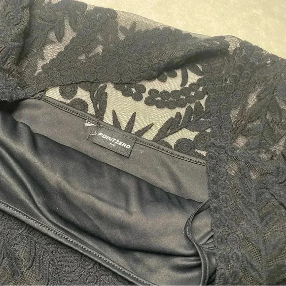 🎈Point Zero Laced Long-sleeve casual whitchy black fringe  party dress size S - Picture 3 of 3